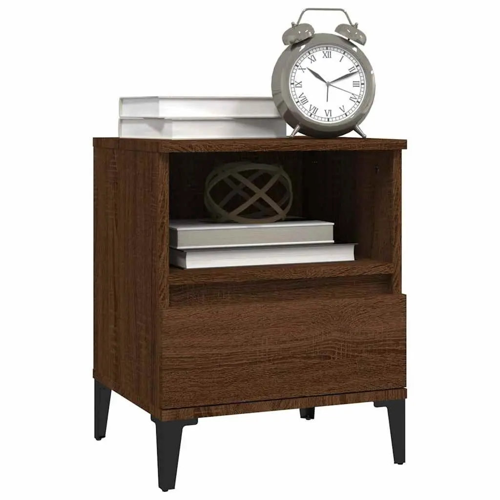 Bedside Cabinets 2 pcs Brown 40x35x50 cm Storage Drawer Nightstand Side Table