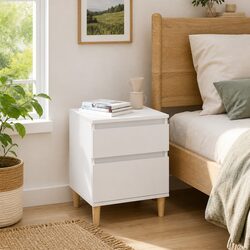 Sturdy White Bedside Cabinet for Organised Storage
