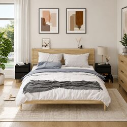 Elegant Black Bedside Cabinets Set of 2 for Storage