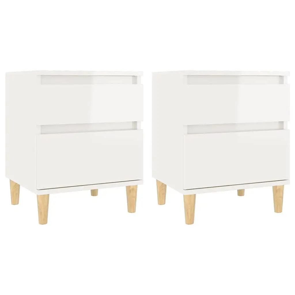White High Gloss Bedside Cabinets for Storage