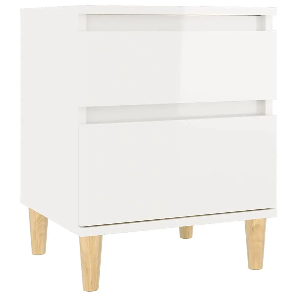 White High Gloss Bedside Cabinets for Storage