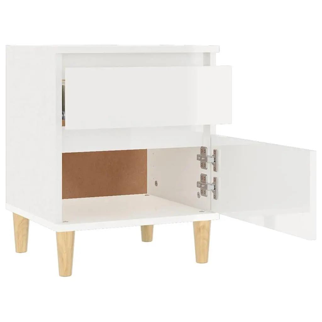 White High Gloss Bedside Cabinets for Storage