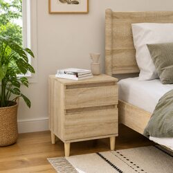 Durable Brown Wooden Nightstand for Bedroom Storage