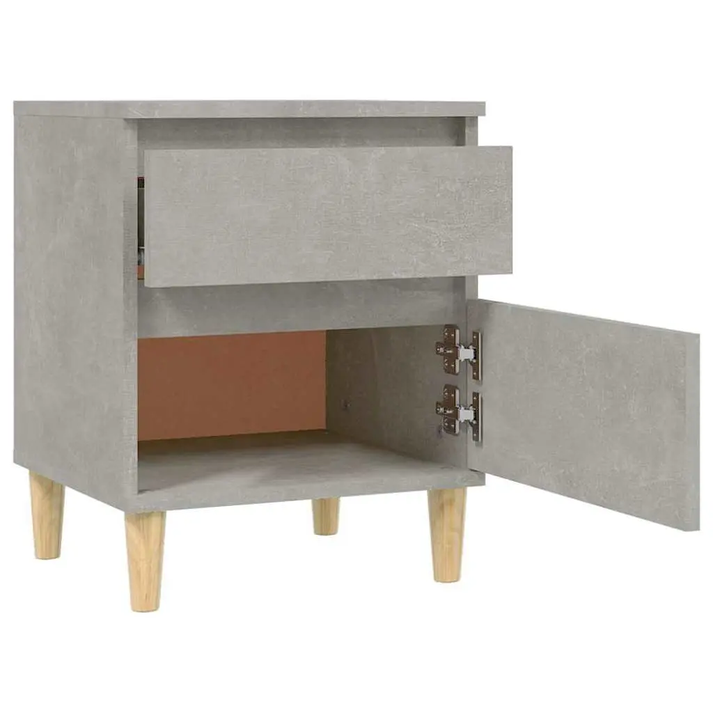 Bedside Cabinets Storage Grey Bedroom Furniture Nightstand Set 40x35x50 cm