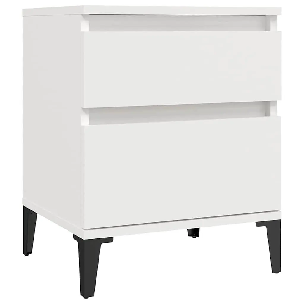 White Bedside Cabinet with Ample Storage