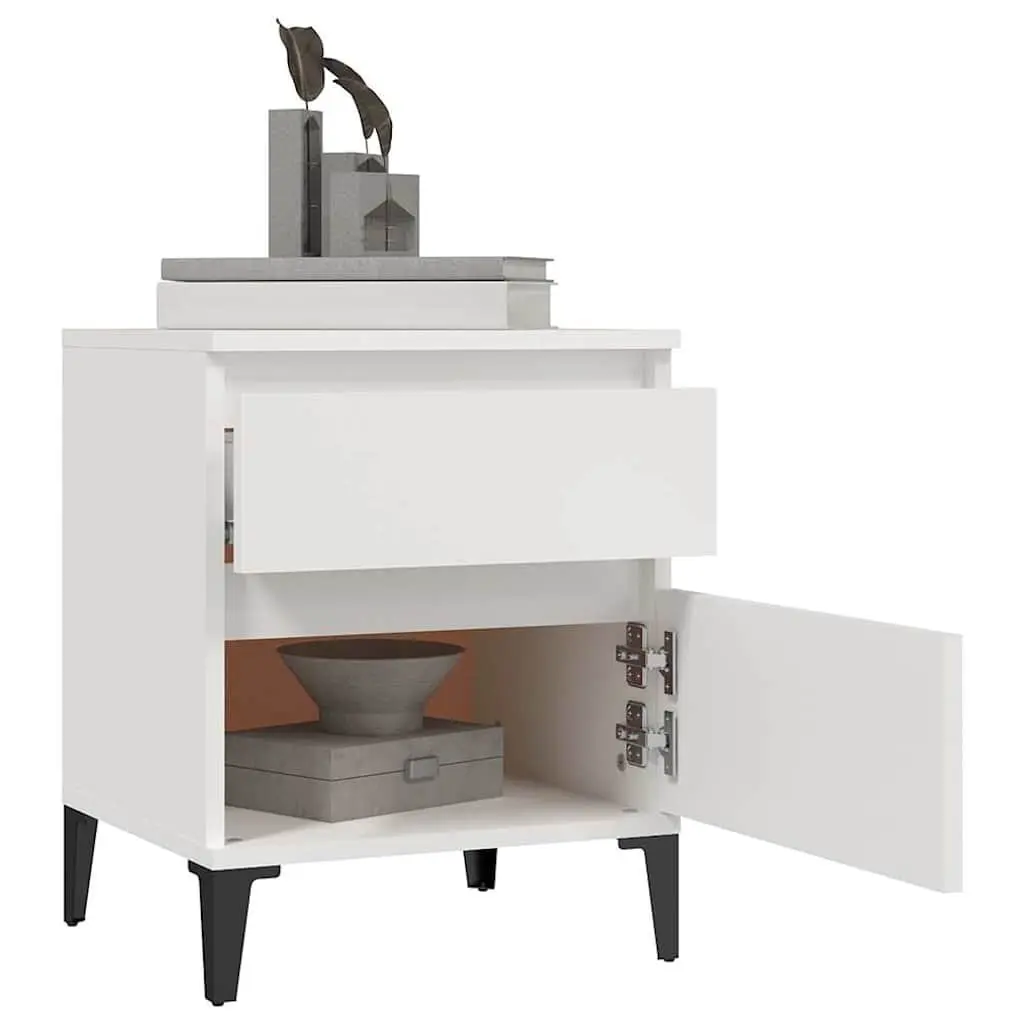 Bedside Cabinets Engineered Wood 40 x 35 x 50 cm White 2 Piece