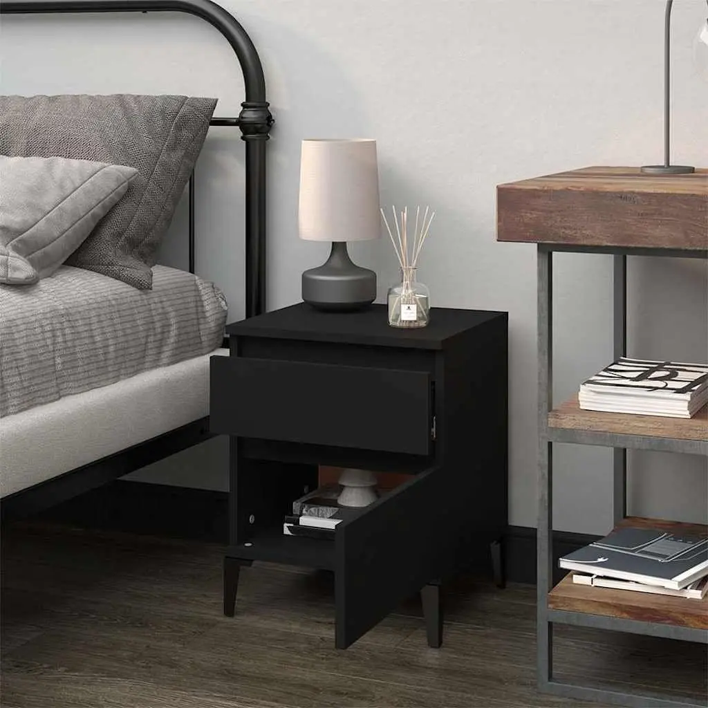 Black Nightstand for Bedroom Storage