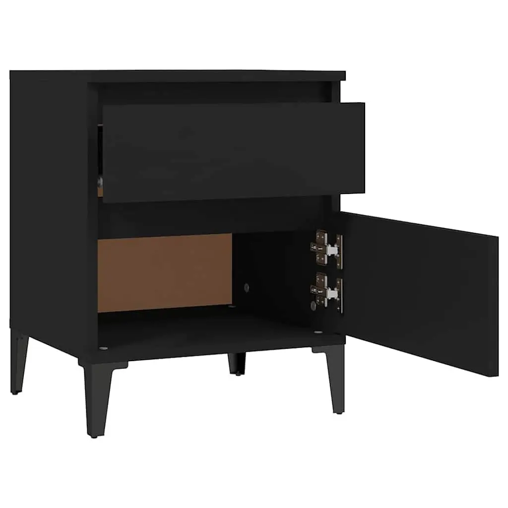 Black Nightstand for Bedroom Storage
