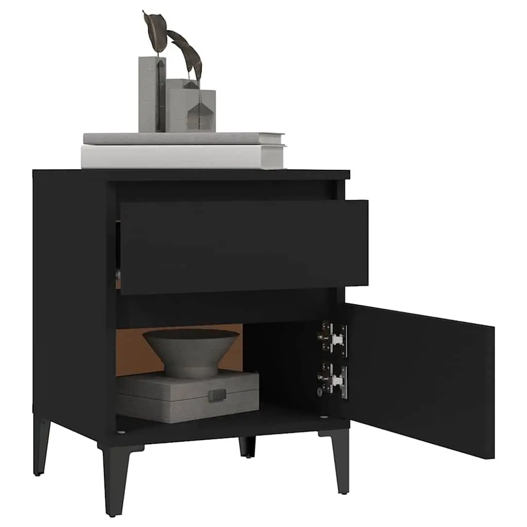 Black Nightstand for Bedroom Storage