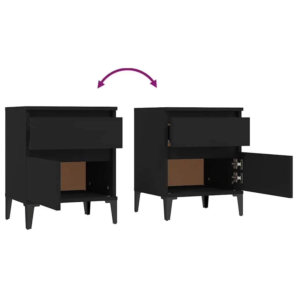 Black Nightstand for Bedroom Storage
