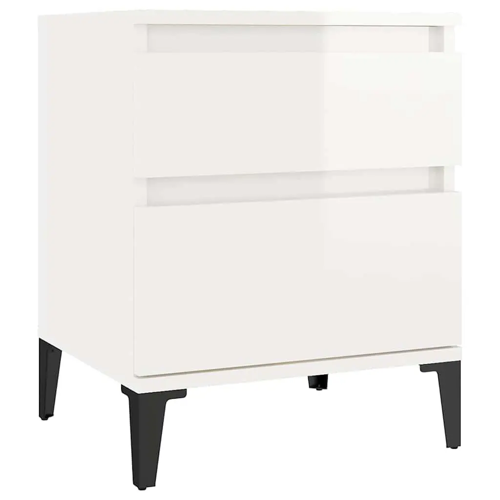 Bedside Cabinets 2 pcs White Nightstand Set