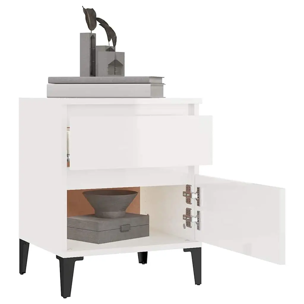 Bedside Cabinets 2 pcs White Nightstand Set