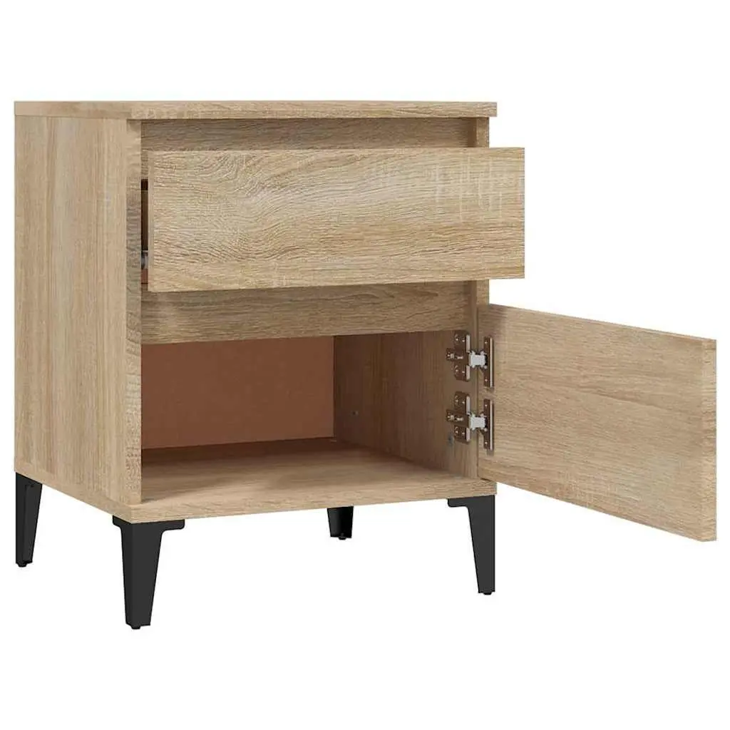 Brown Wooden Bedside Cabinet for Storage