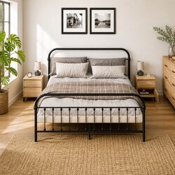 Stylish Brown Bedside Storage Cabinets Set of 2