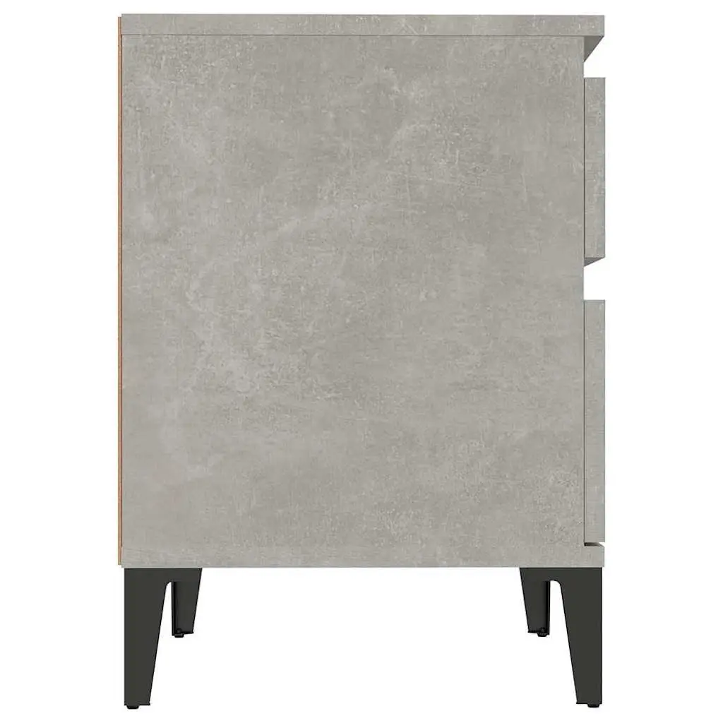 Bedside Cabinets 2 pcs Grey Storage Furniture Nightstand Organiser Units Set