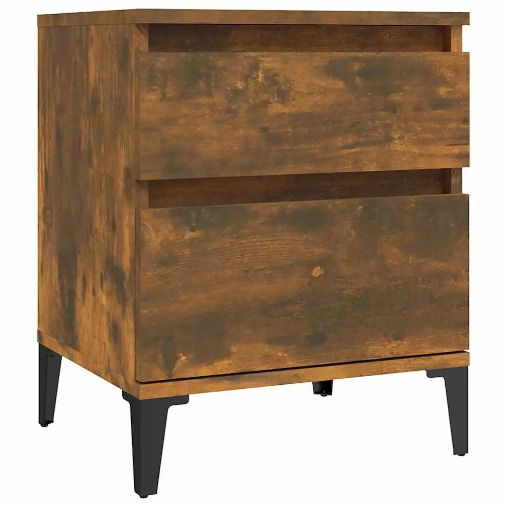 Bedside Storage Cabinet Set 40x35x50cm Brown