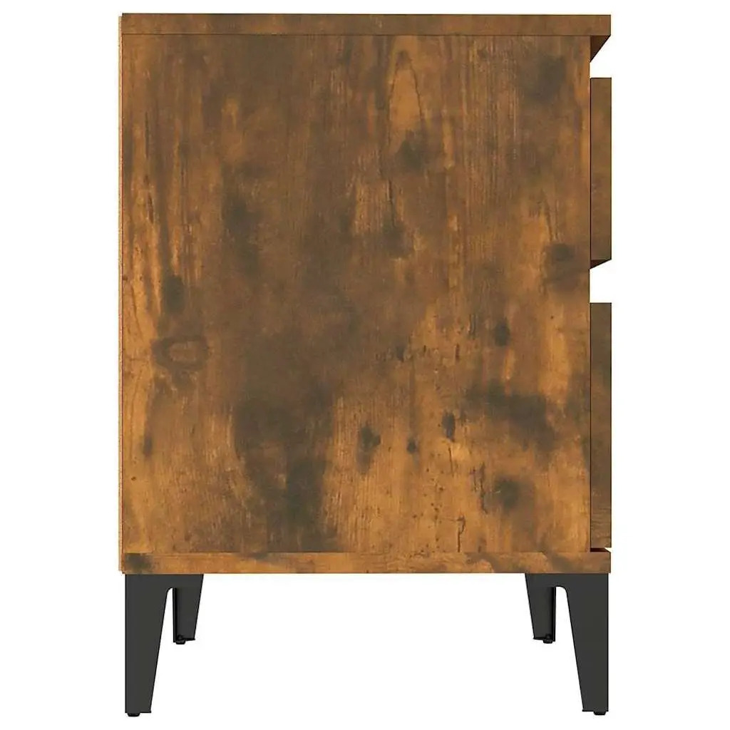 Bedside Storage Cabinet Set 40x35x50cm Brown