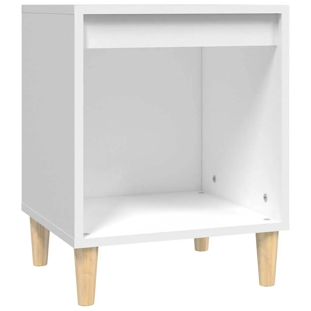 Bedside Cabinet White Nightstand Storage Table Bedroom Furniture 40x35x50cm