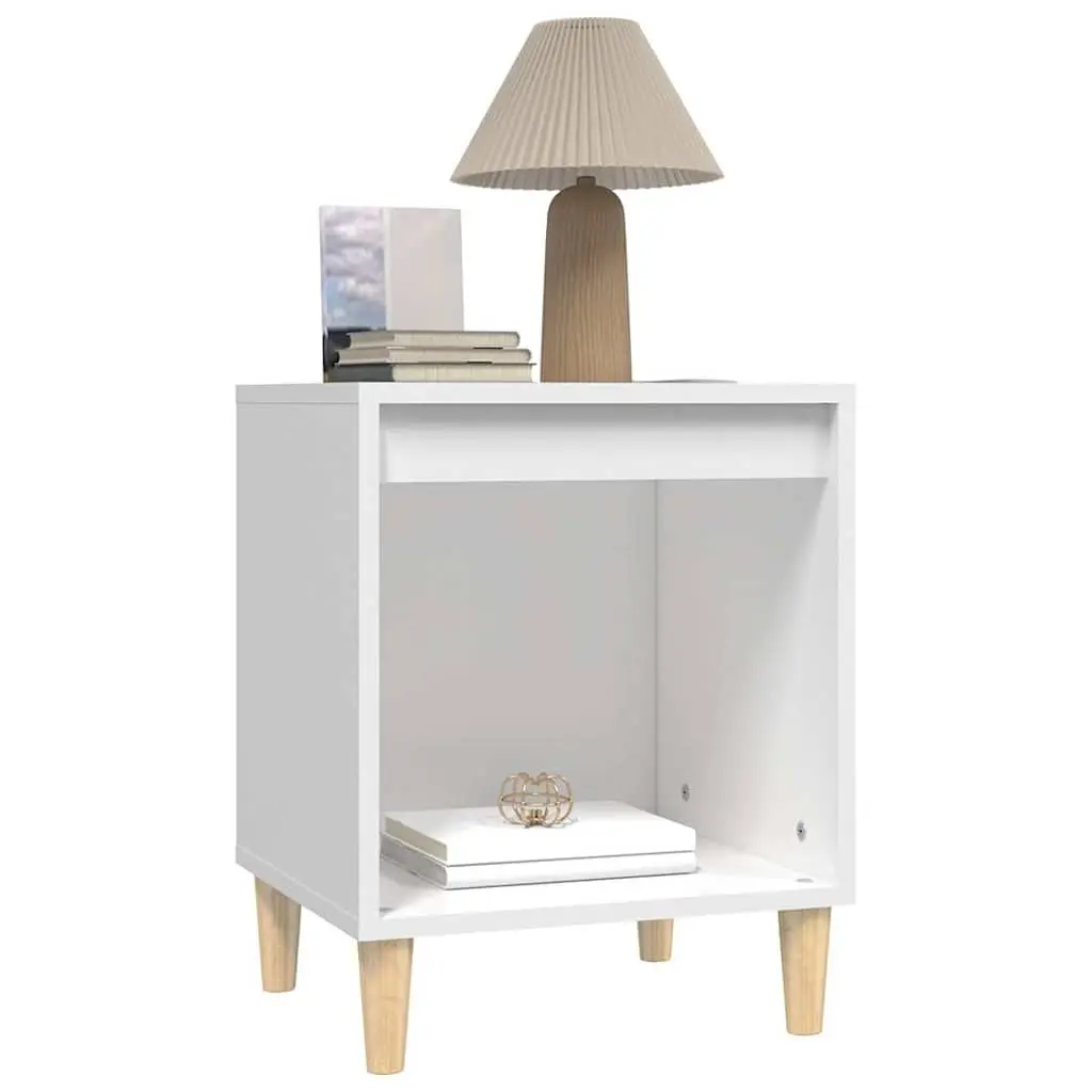 Bedside Cabinet White Nightstand Storage Table Bedroom Furniture 40x35x50cm