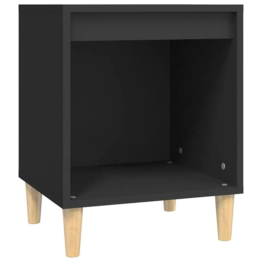 Black Bedside Cabinets, 2 Pcs Storage Tables