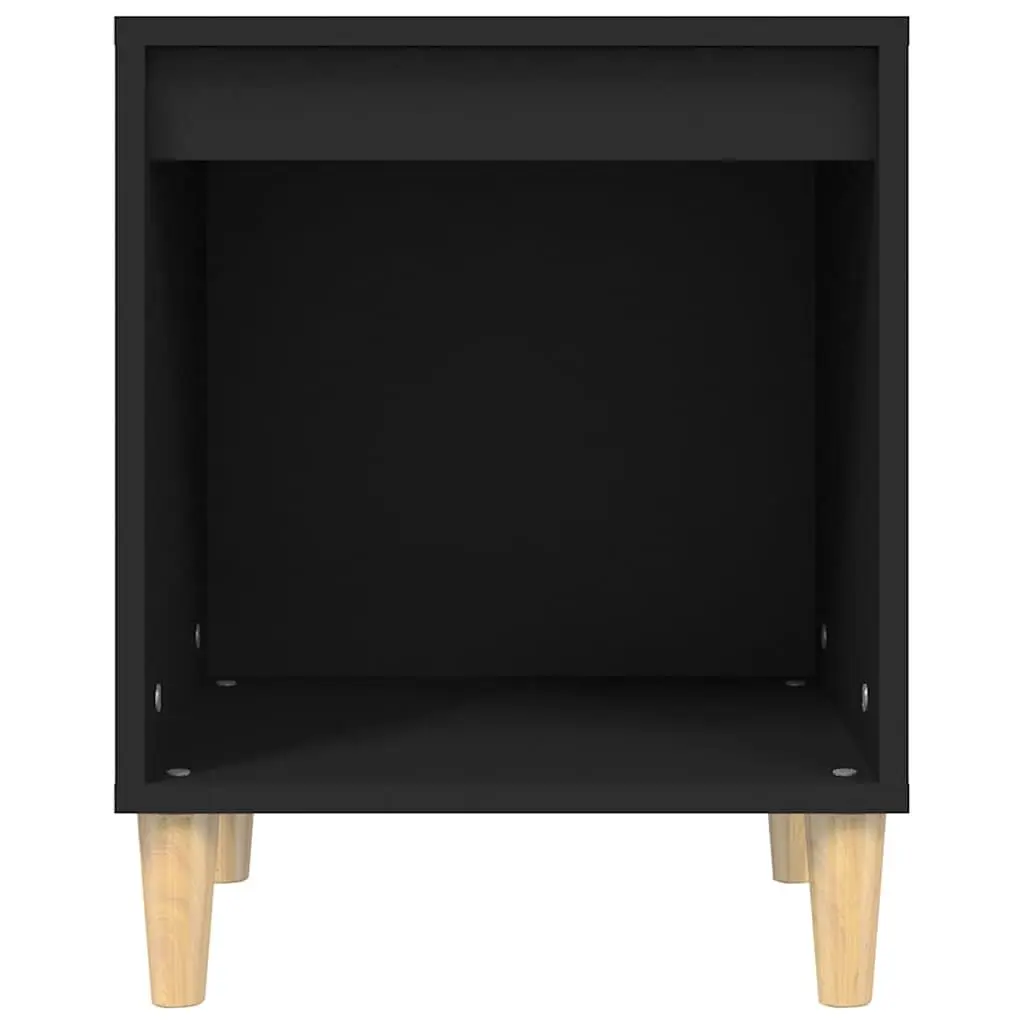 Black Bedside Cabinets, 2 Pcs Storage Tables