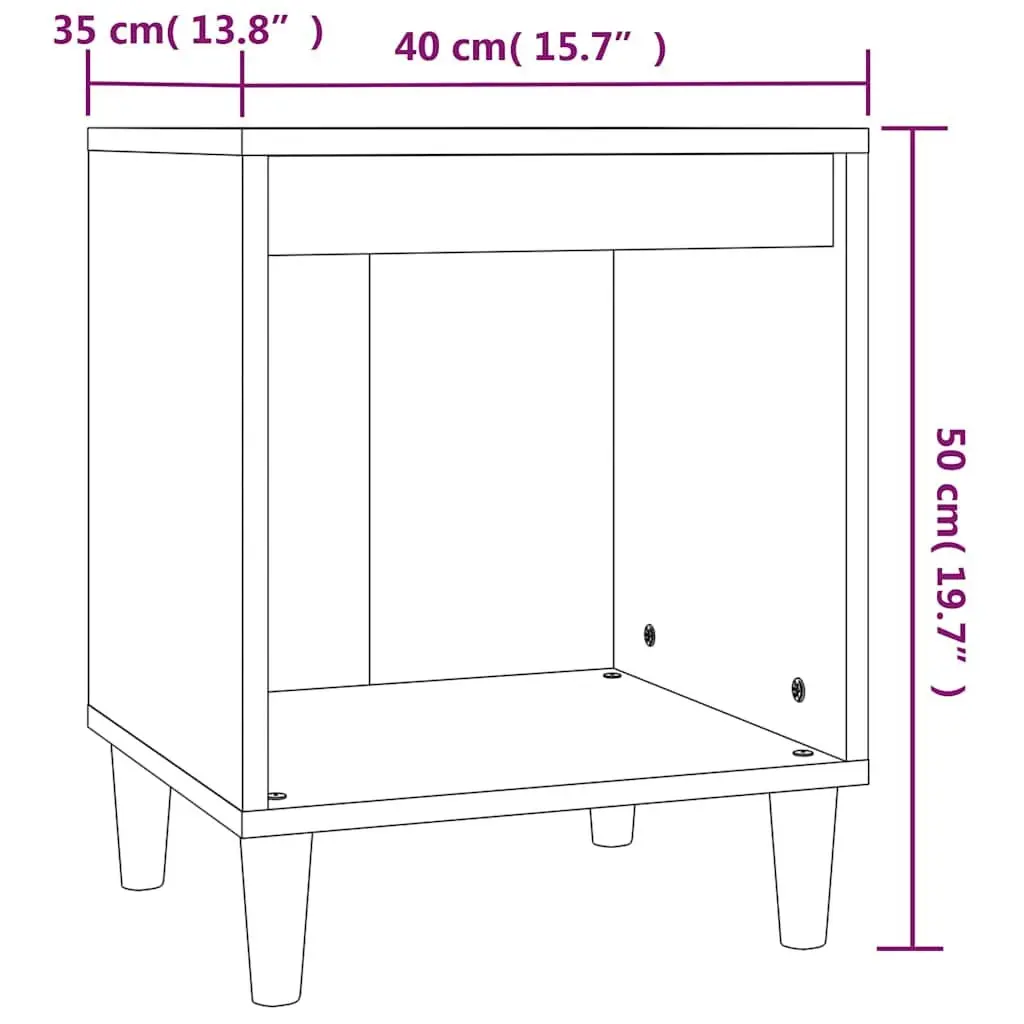 Black Bedside Cabinets, 2 Pcs Storage Tables