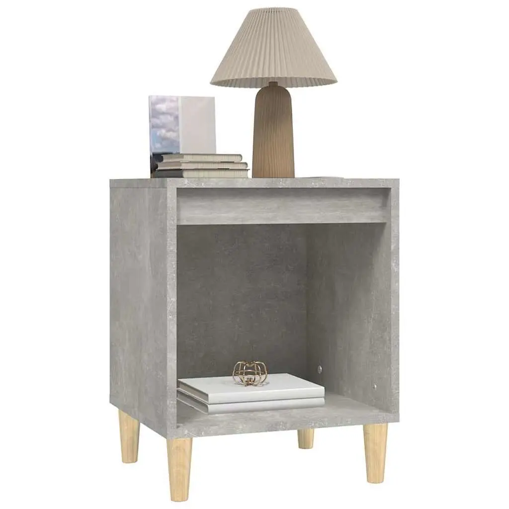 Grey Bedside Table with Ample Storage