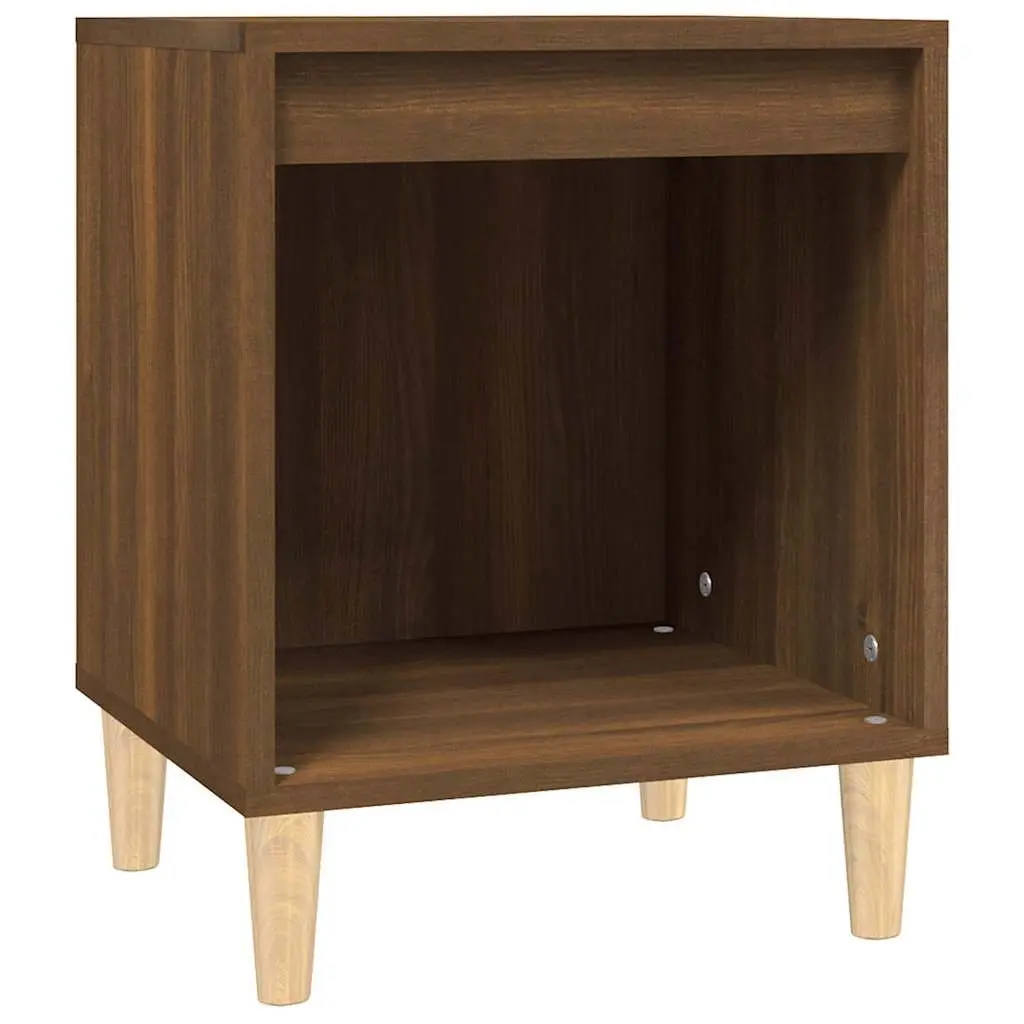 Bedside Cabinet Brown Oak 40x35x50 cm Engineered Wood Side Table Storage