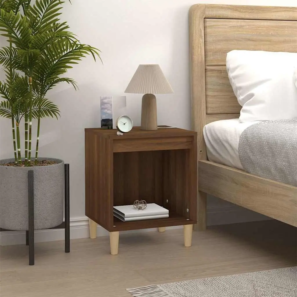 Bedside Cabinets 2 pcs Brown Oak Storage Tables Nightstand Bedroom Furniture