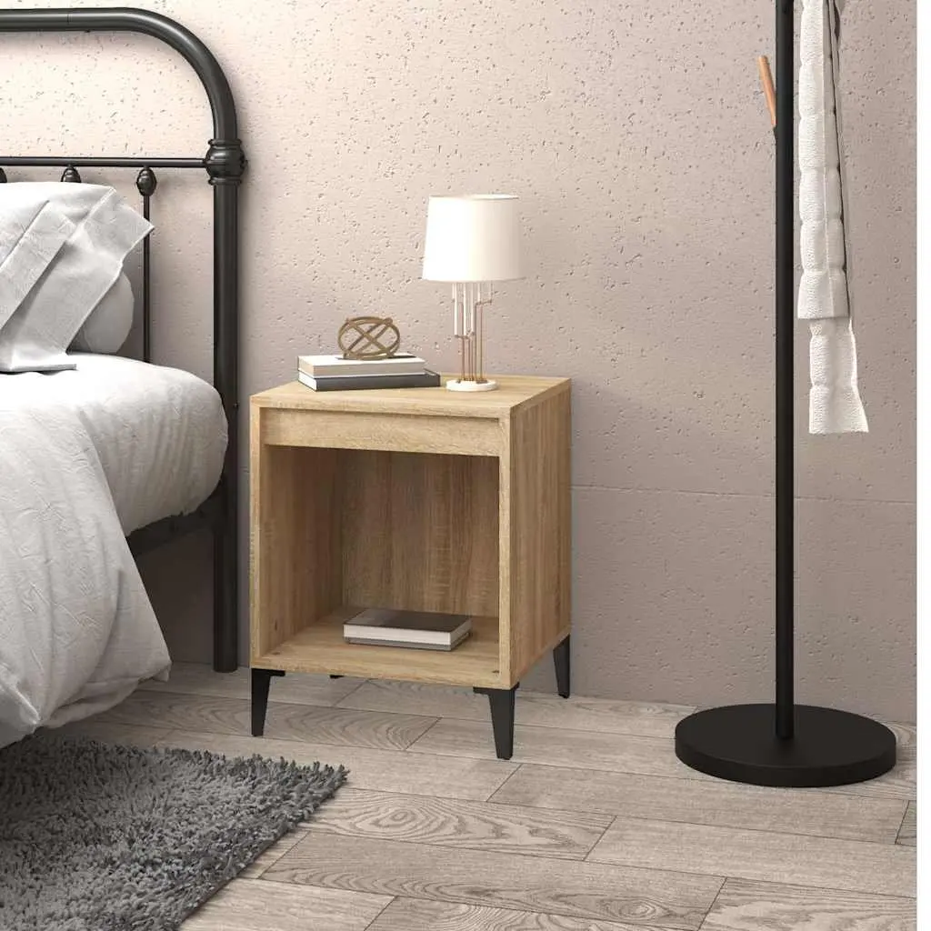 Brown Wooden Bedside Cabinet for Storage
