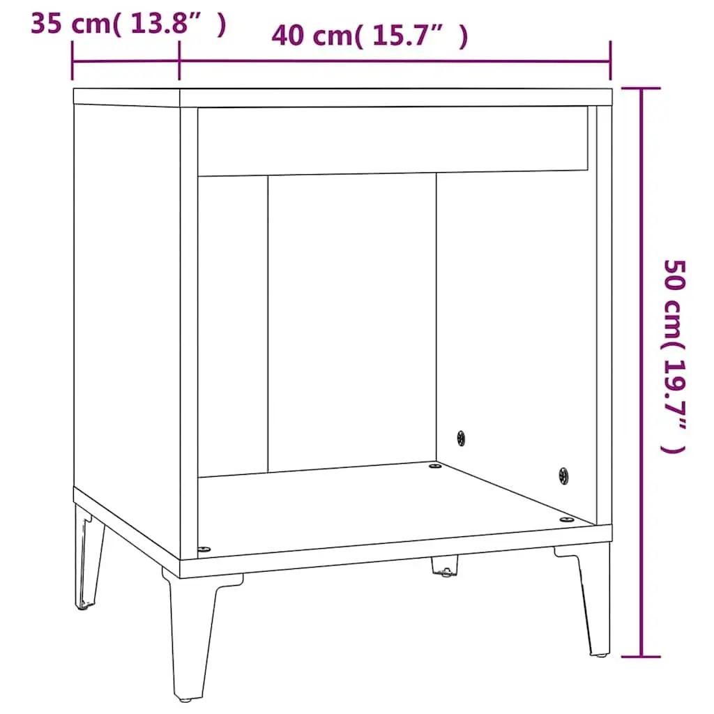 Bedside Cabinets 2 pcs Brown Storage Nightstands Bedroom Furniture Side Tables