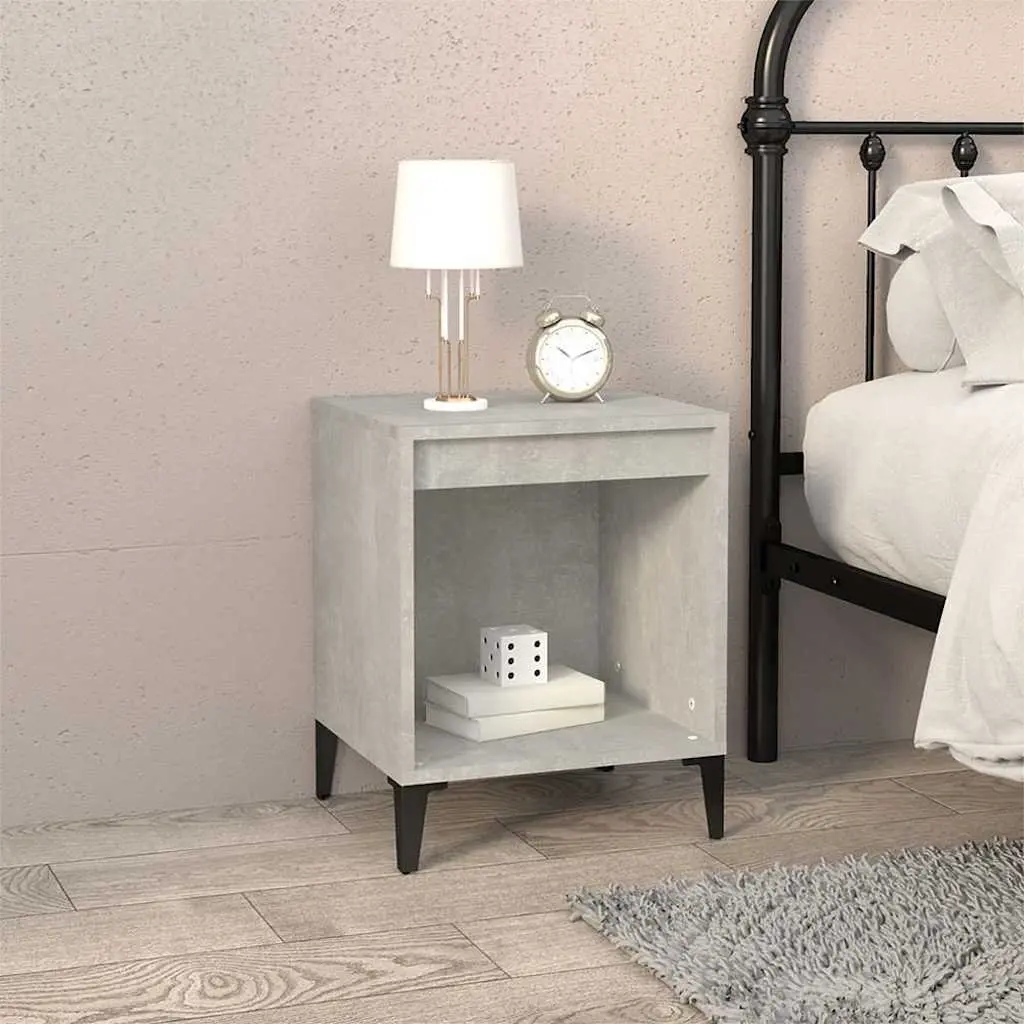 Bedside Cabinets 2 Pieces Grey Storage Nightstands Bedroom Furniture Set