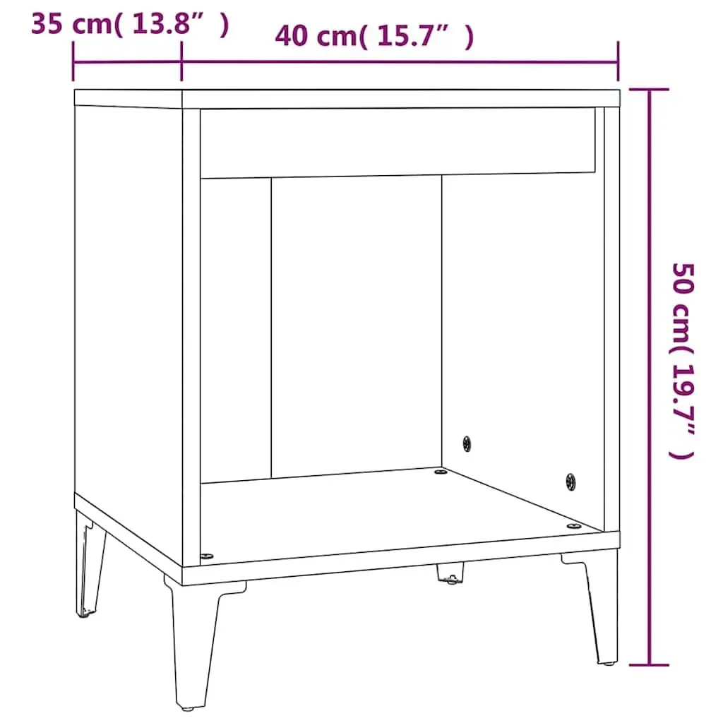 Bedside Cabinets 2 Pieces Grey Storage Nightstands Bedroom Furniture Set