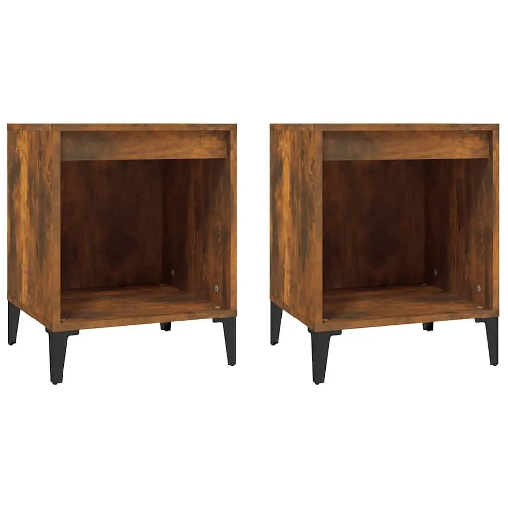 Brown Smoked Oak Bedside Cabinets for Storage
