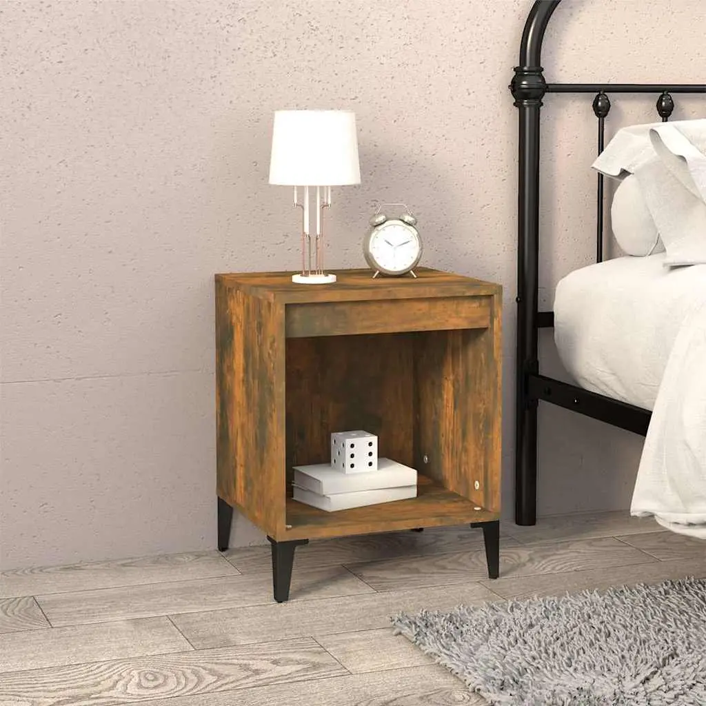 Brown Smoked Oak Bedside Cabinets for Storage