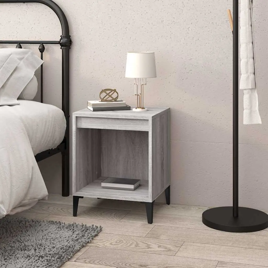 Grey Sonoma Engineered Wood Bedside Cabinet