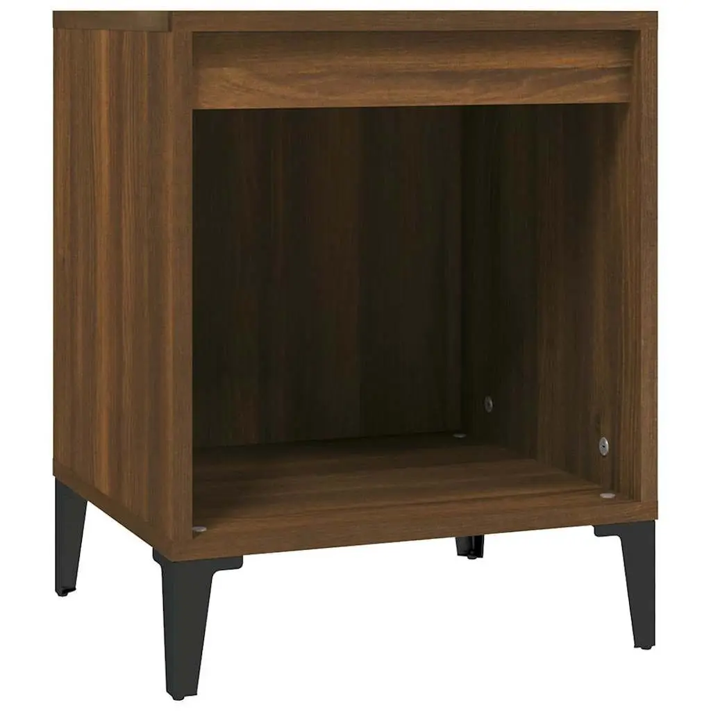 Brown Oak Bedside Cabinet with Ample Storage