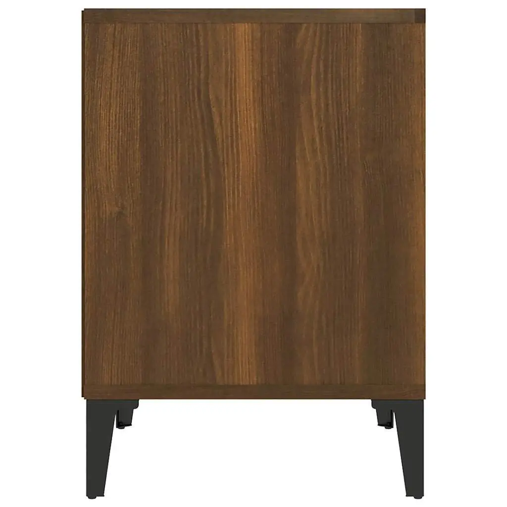 Brown Oak Bedside Cabinet with Ample Storage
