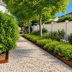 50 pcs Garden Lawn Edging 10x103 cm Flexible Corten Steel