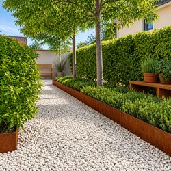 Flexible Corten Steel Lawn Edging - 10 pcs