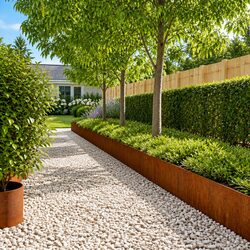 Flexible Corten Steel Garden Edging Borders 10 pcs