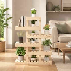 Wooden Plant Stand for Displaying Flowers and Plants