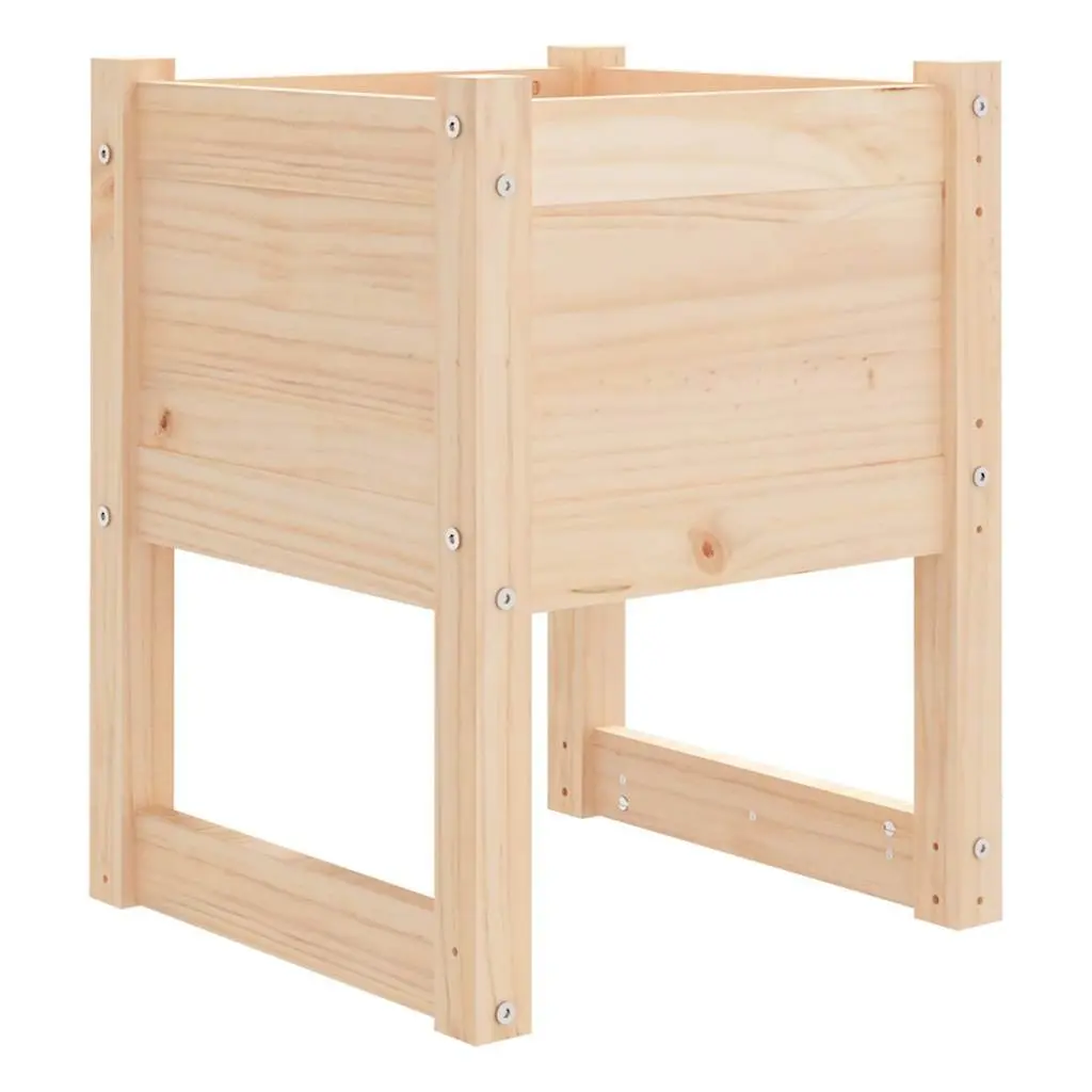 Brown Solid Wood Pine Planter 40x40x52.5 cm