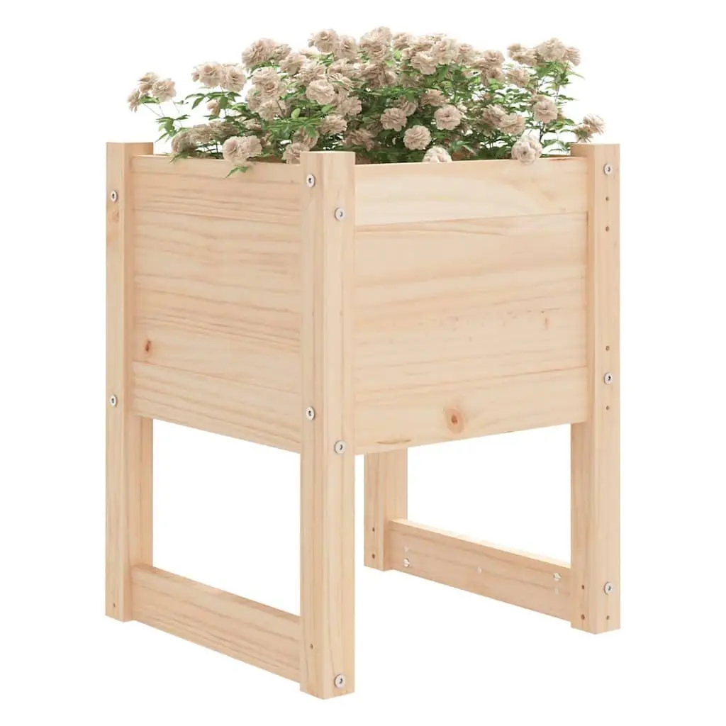 Brown Solid Wood Pine Planter 40x40x52.5 cm