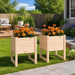 Sturdy Wooden Planters 2 pcs 40x40x52.5 cm Garden Pots