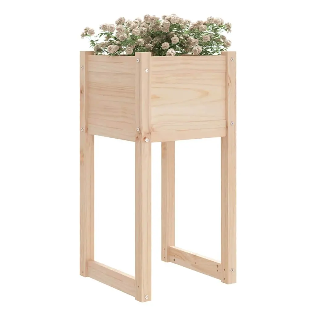 Wooden Planter Box 40x40x81 cm Garden Flower Pot Raised Bed Outdoor Decoration