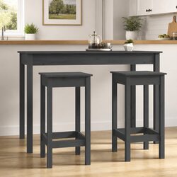 Grey Wooden Bar Stools 2 pcs 40x40x78 cm Without Backrest