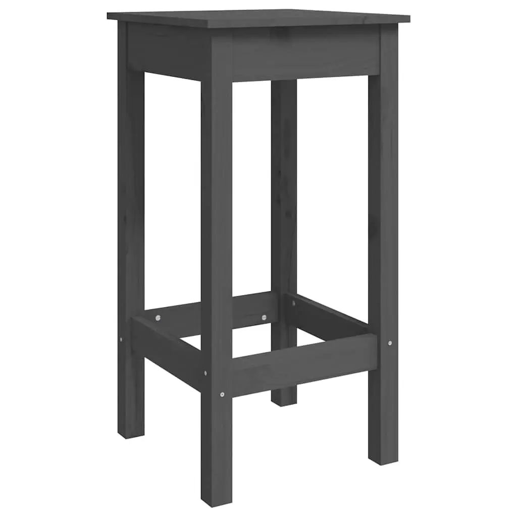 Grey Wooden Bar Stools 2 pcs 40x40x78 cm Without Backrest