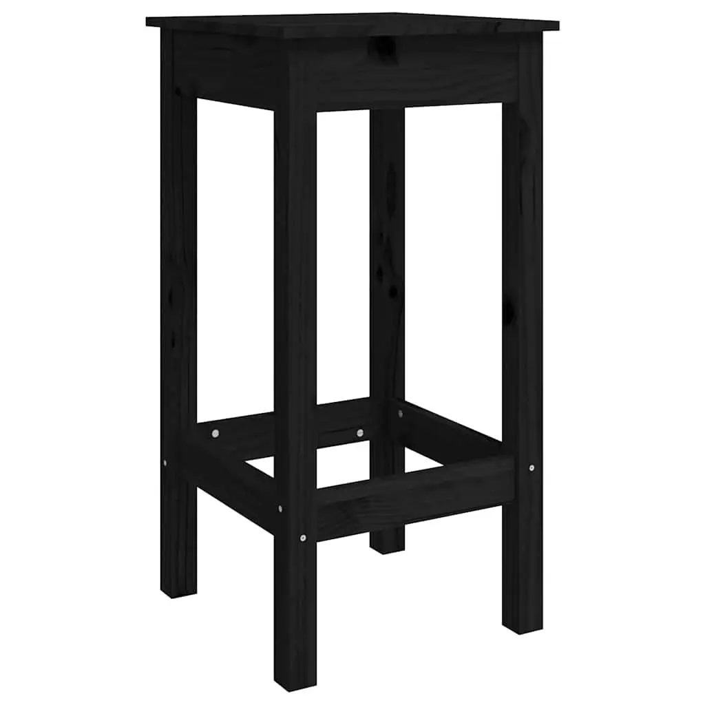 Black Bar Stools Set of 2 with No Backrest
