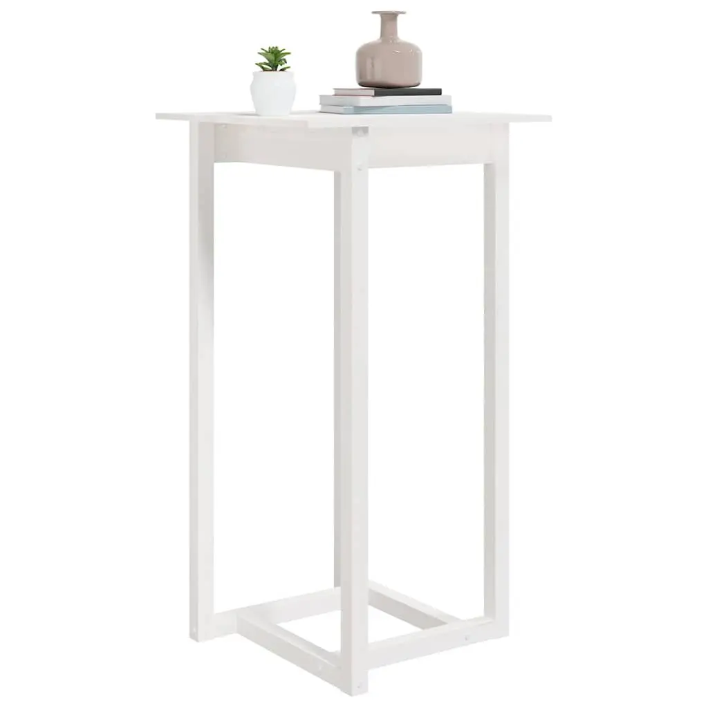 High Top Dining Bar Table White 60x60x110 cm Solid Wood